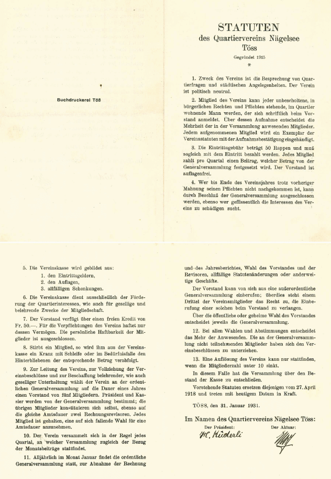Statuten 1931